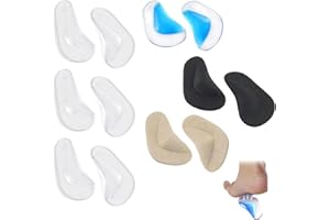 6 Pairs Arch Support Shoe Insoles, Self-Adhesive Cushions for Flat Feet, Plantar Fasciitis, High Arches, and Heel Pain, Reusa