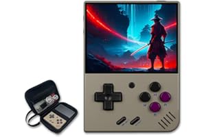 CREDEVZONE Miyoo Mini Plus Handheld Game Console 3.5-inch 640*480 IPS Screen 3000mAh Compatible with Multiplayer Portable Case Retro Gray