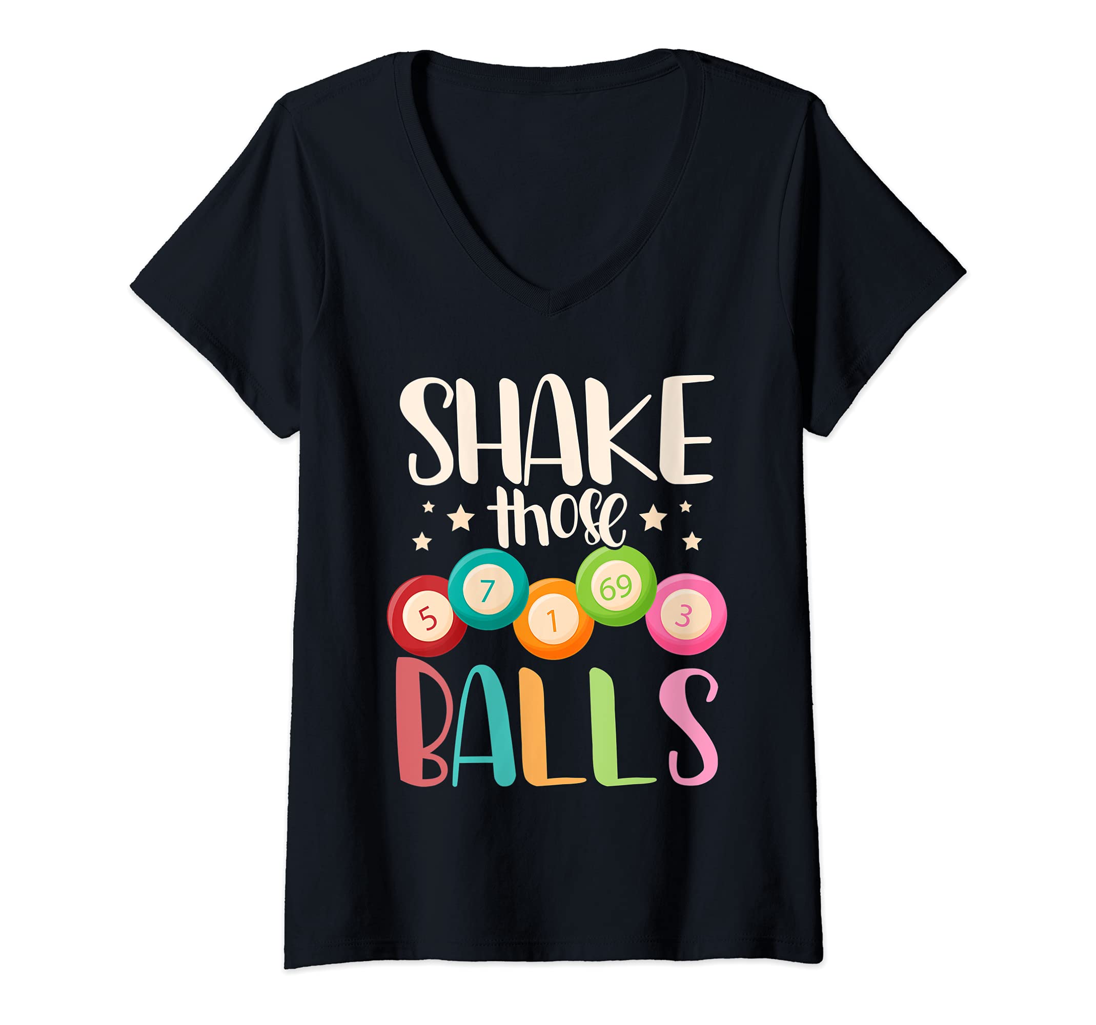 Womens Bingo Caller Gambling Bingo Lottery Winner Gift Funny Bingo V-Neck T-Shirt