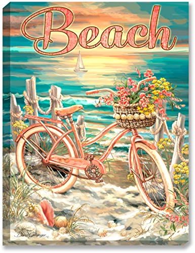 Glow Decor – 18” x 24” LED Backlit Prints with Remote – All Batteries Included. (Beach Cruiser)