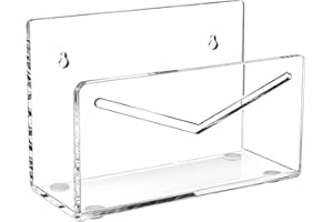 FUCDTEFC Acrylic Mail Holder, Mail Organizer Wall Mounted Clear File Letter Organizer, Vertical Envelope Mail Holder for Desk, Lightweight Countertop Bill Sorter Invoice Stand for Home Office School