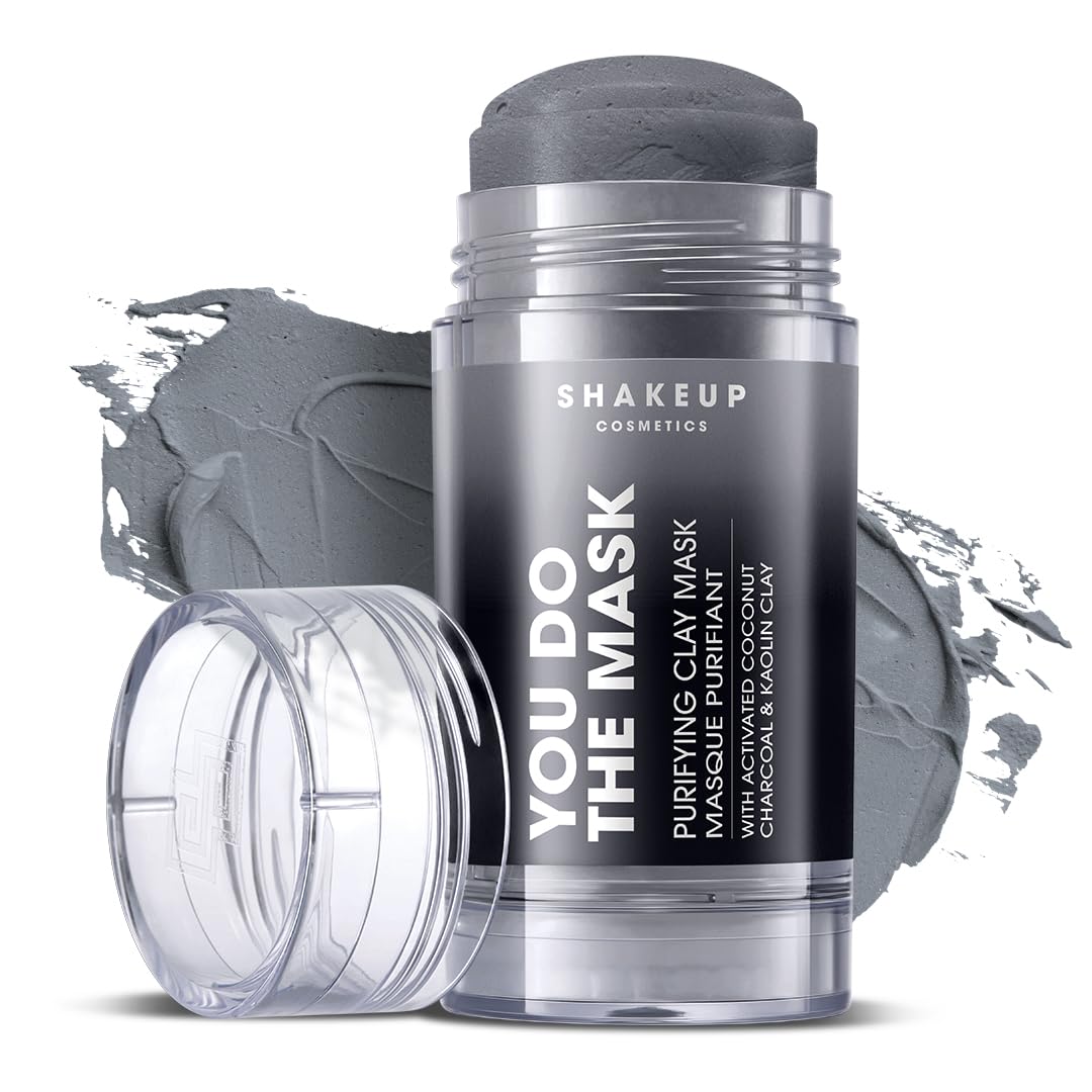 Shakeup Cosmetics Mens Charcoal Face Mask Stick, Purifies, Cleanses, Hydrates & Nourishes with Coconut extract. Vegan, Mess-free & Easy to Apply, 35g. Aka. YOU DO THE MASK