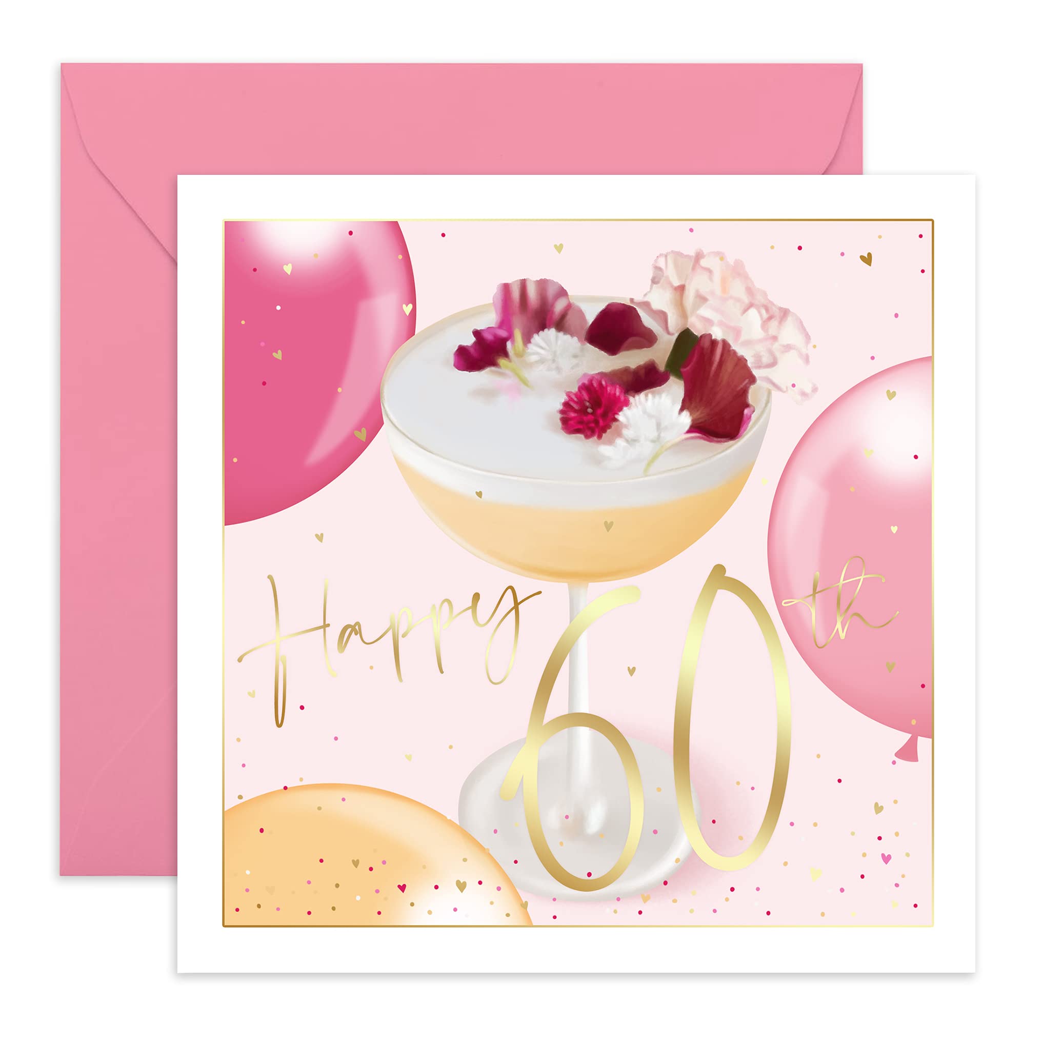 Central 23 - 60th Birthday Card - Sixtieth Birthday Card for Her - Fun Cocktail Design