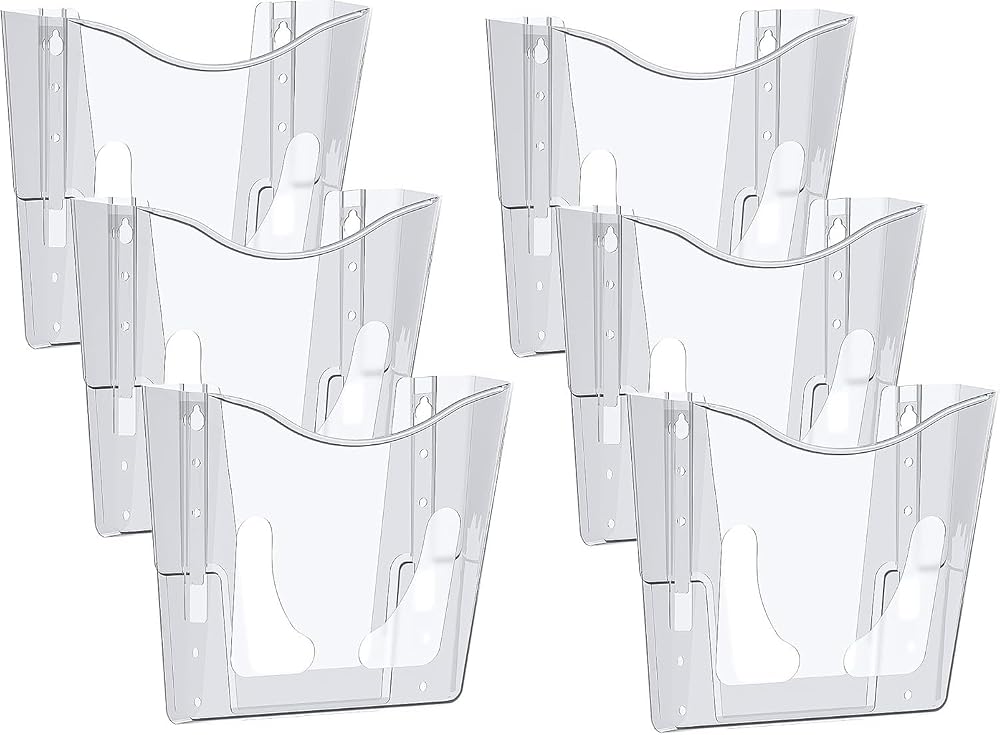 Deflecto A4 Wall Mounted Magazine File Holder Clear Slim Portrait