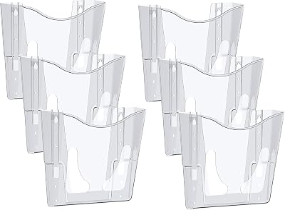 Deflecto A4 Wall Mounted Magazine File Holder Clear Slim Portrait