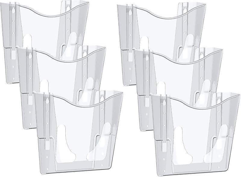 Deflecto A4 Wall Mounted Magazine File Holder Clear Slim Portrait