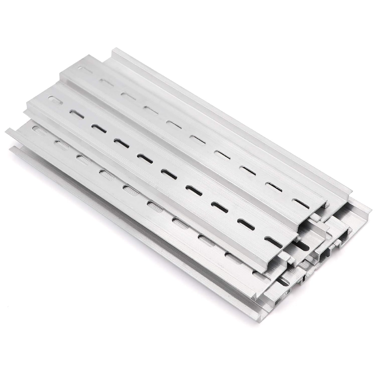 10 Pieces DIN Rail Slotted Aluminum RoHS 8" Inches Long 35mm Wide 7.5mm