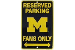 TG,LLC Treasure Gurus Michigan Wolverines Fan Parking Only 8x12 Metal Sign Game Room Man Cave Wall Decor