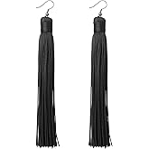 MELUOGE Women's Knotted Tassel Long Earrings 4.7"