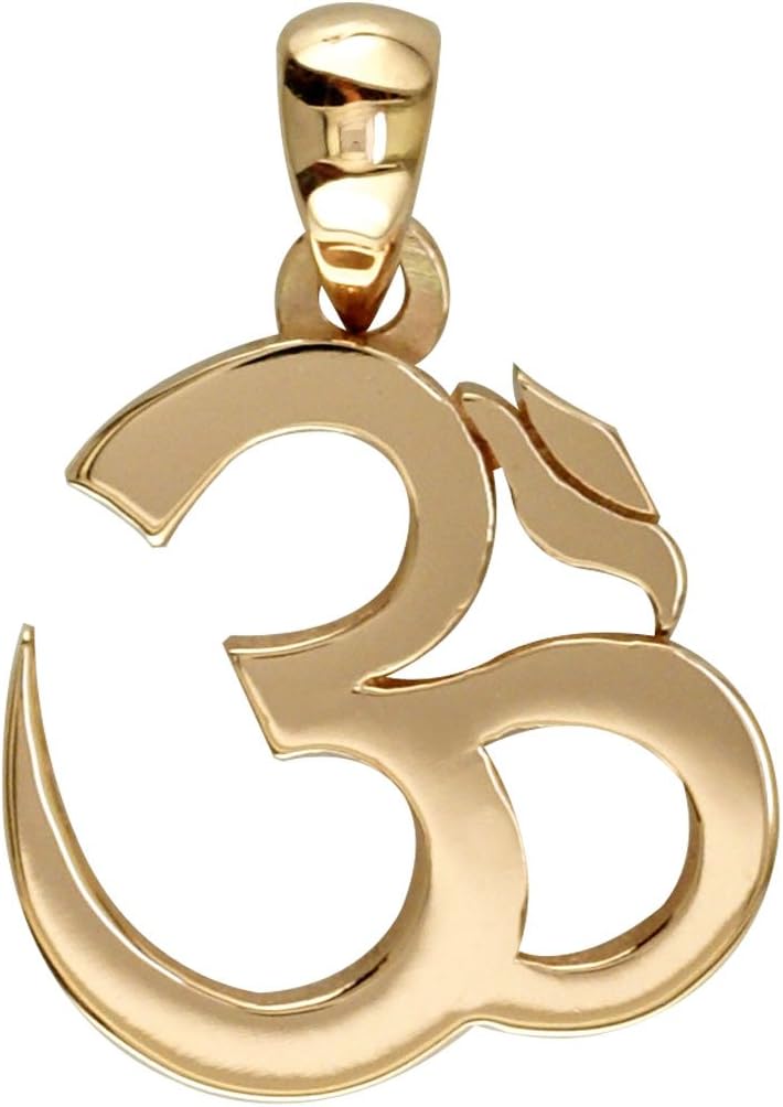 SZIRO Medium Classic Yoga Ohm, Om, Aum Charm in 14k Pink Gold