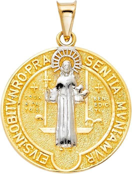 Charm EIVS IN OBITV NRO PRAE SENTIA MVNIAMVR Pendant 14k Yellow White