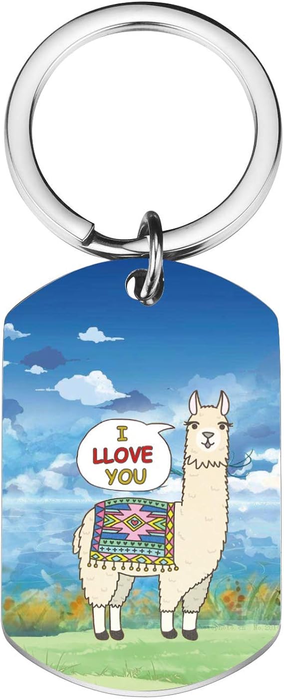 Amazon ラマ 恋人 ギフト ラマ キーホルダー 面白い ラマ I Love You ギフト アルパカ ラブ キーチェーン 親友 ボーイフレンドに ネックレス 通販