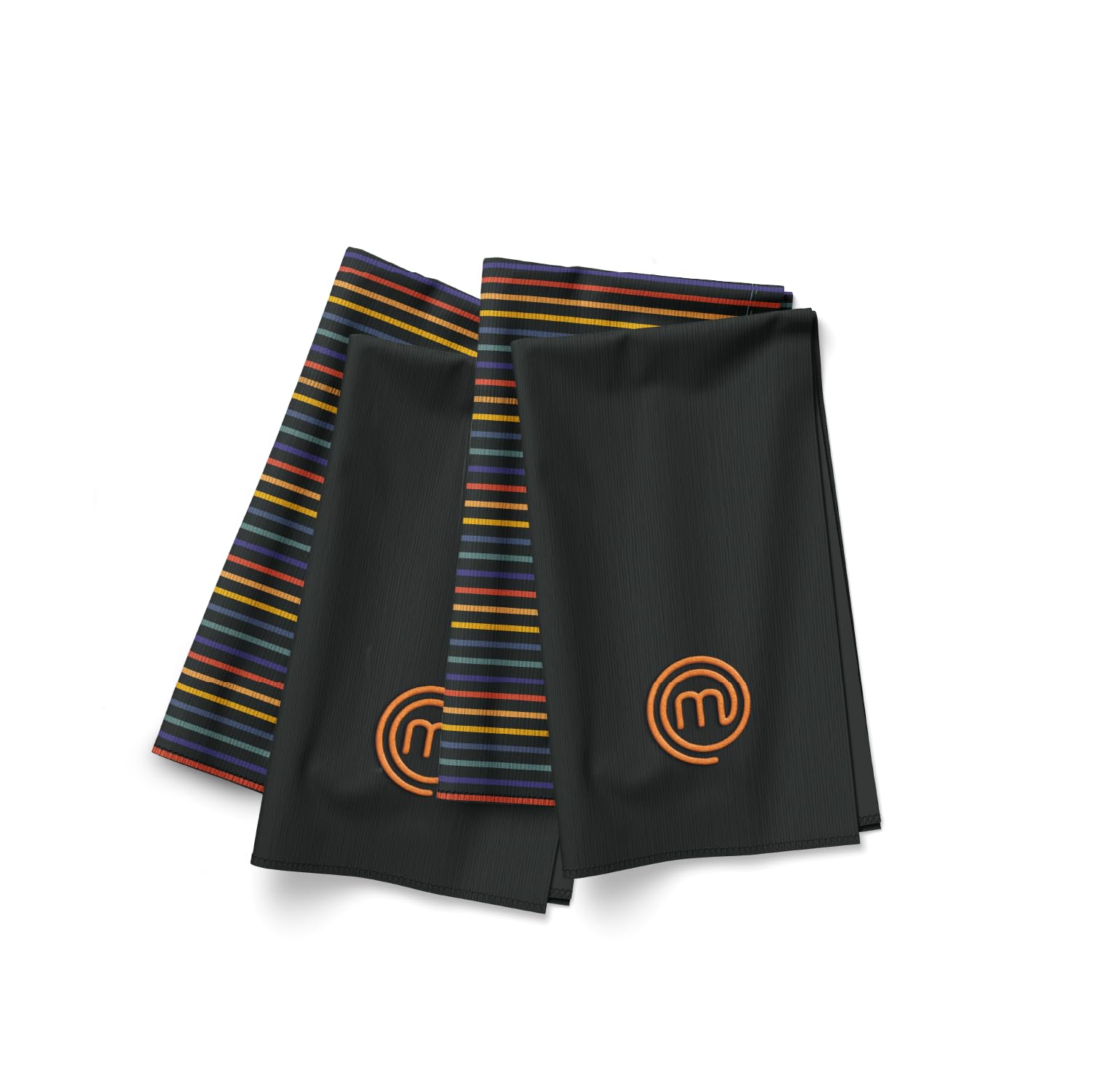 MasterChef Tea Towels for Kitchen, Premium Cotton Tea Towels Pack of 4, Kitchen Towel Set with Official Show Logo & Hanging Loop, Machine Washable, Highly Absorbent for Drying & Cleaning, Vivid