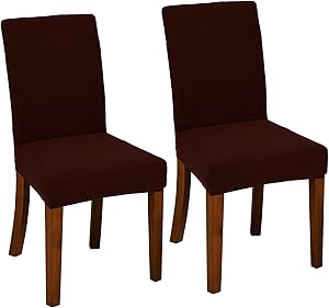 Chair Covers for Dining Room Set of 2 Chocolate Stretch Slipcovers Chairs Covers Kitchen Chair Covers