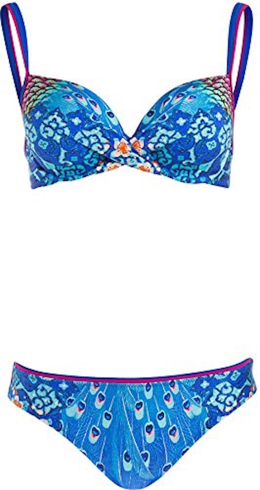 Gottex Women's Swimwear Exotic Peacock CCup Underwire Bra Bikini Two