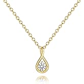 ODIHUI 14K Gold Necklaces for Women Gold Pendant Necklaces for Women Trendy Unique Mobius Loop with a Cubic Zirconia O-Chain for Womens Infinity Necklace with Pendant