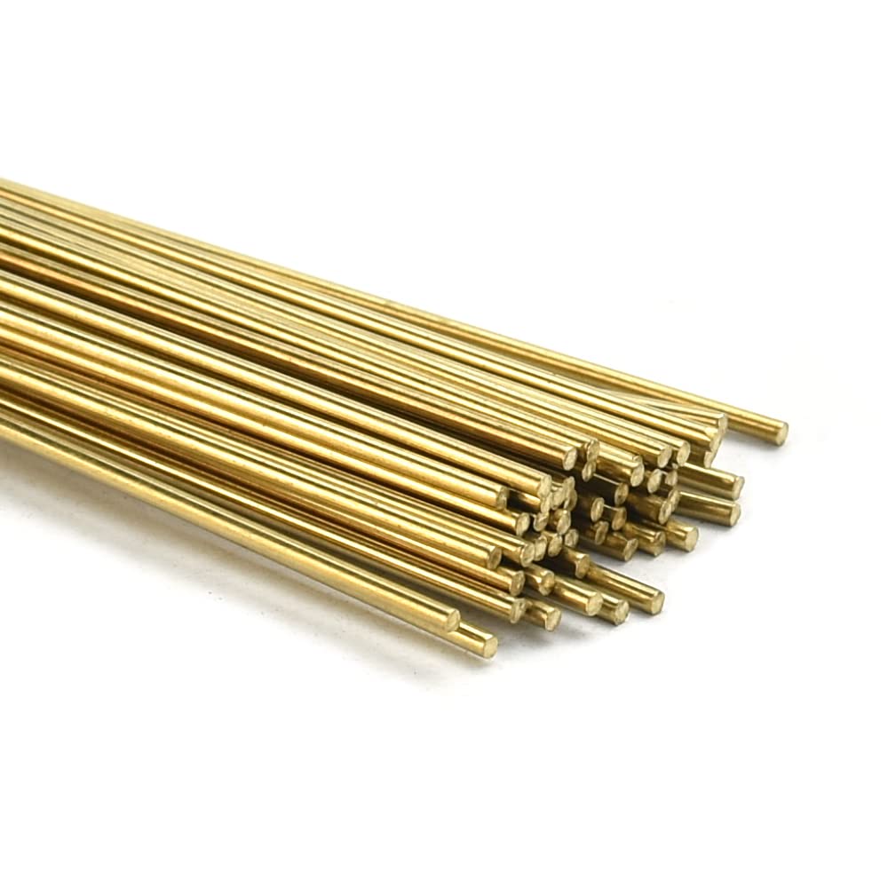 AFASOES 50 Pcs Brass Welding Rods, 1.6mm Copper Welding Wires Brazing Welding Rods Low Temperature Brass Welding Rods Wires Sticks Copper Welding Wires for Repair Welding Brazing