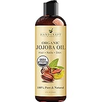 Handcraft Blends USDA Organic Jojoba Oil - Cold-Pressed 236 ml - 100% Pure and Natural - Premium Grade Carrier Oil for Skin a