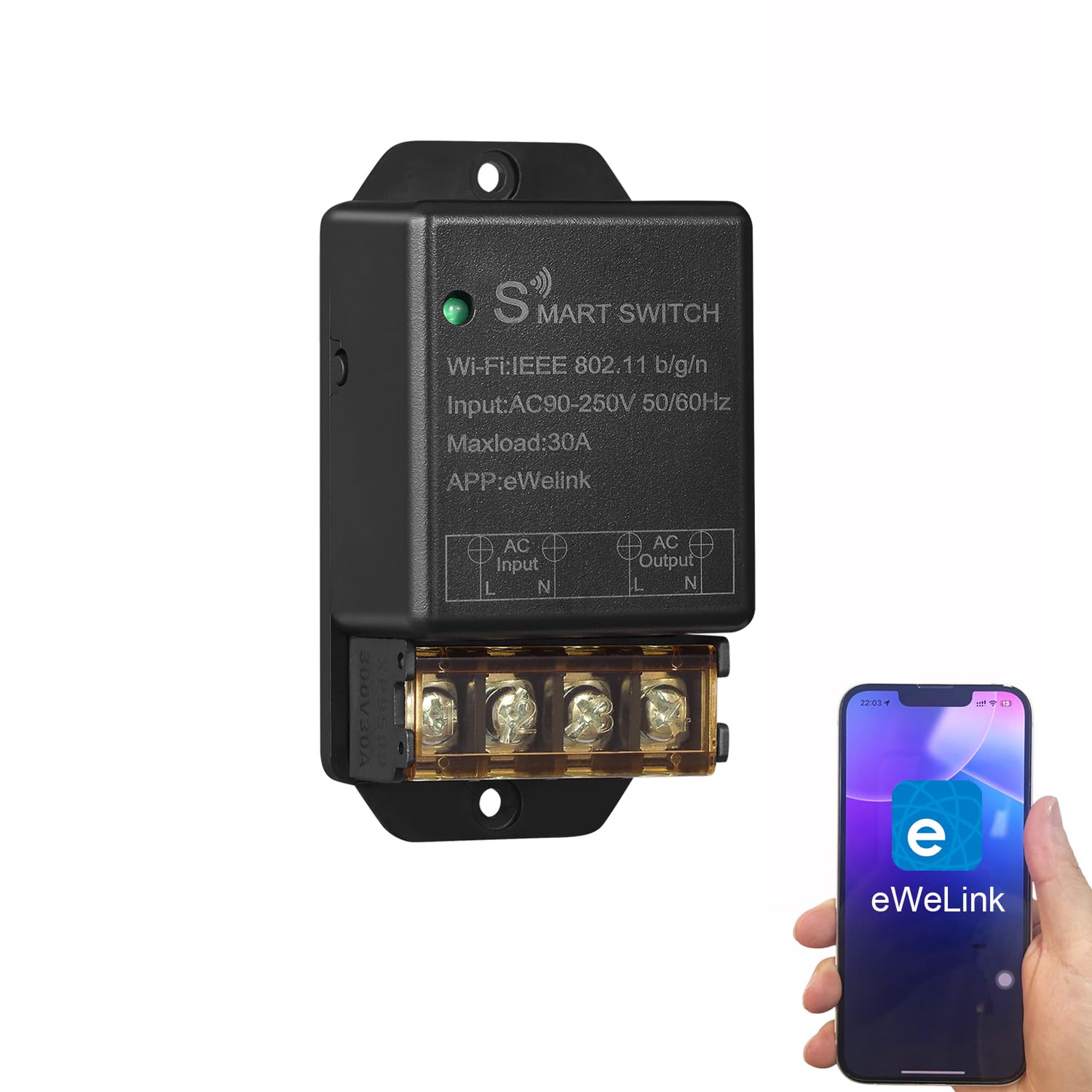 Photo 1 of Otcboimo 30A Hight Power WiFi Wireless Smart Switch, DIY Module for Smart Home Automation, ewelink APP Remote Control, Timer, Compatible with Alexa & Google Home