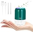 USB Powered Mini Humidifier for Bedroom, Portable 200ml Small Cool Mist Auto Shut-Off Desk Humidifier with Colorful Lights and 2 Mist Modes for Home Office Car Indoor Plants (Green)