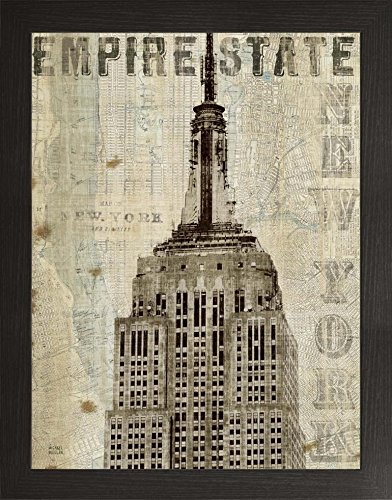 Frame Company Watson Range Vintage Ny EmpireState Building by Michael Mullan, Frame - A5, Black