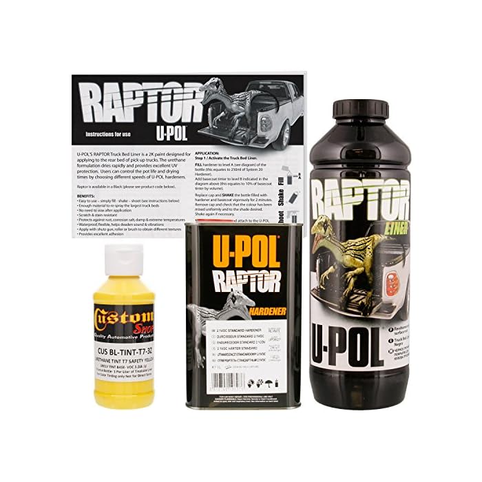 Buy U-POL Raptor Safety Yellow Urethane Spray-On Truck Bed Liner ...