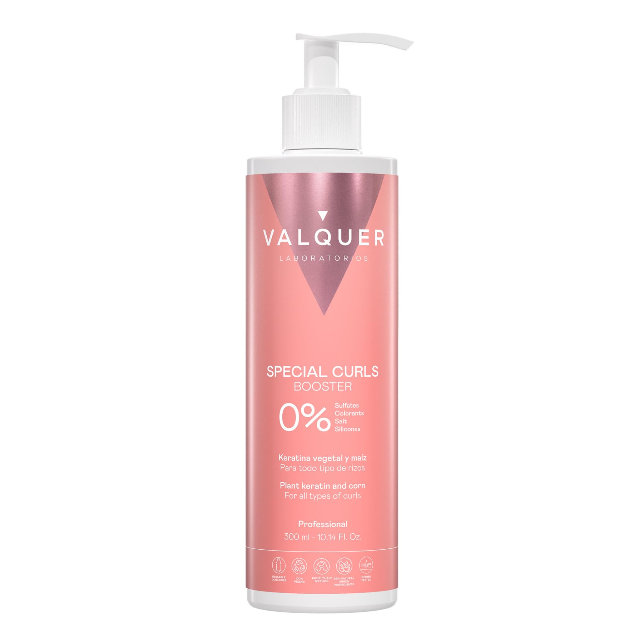 Valquer Booster Special Curls. Defined Curls Activating Gel Treatment for Curly Hair Curly Method. With Vegetable Keratin and Actives derived from Corn. Vegan. 300 ml.