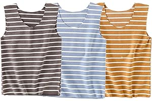 God Sweet Boys Girls 3 Pack Striped Fleece Thermal Tank Tops Undershirts