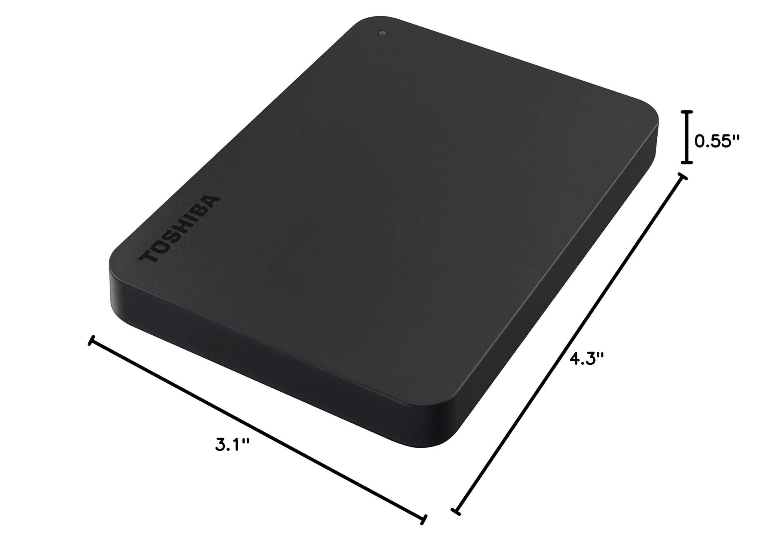 TOSHIBA Canvio Basics 2TB Portable External Hard Drive USB 3.0, Black - HDTB420XK3AA