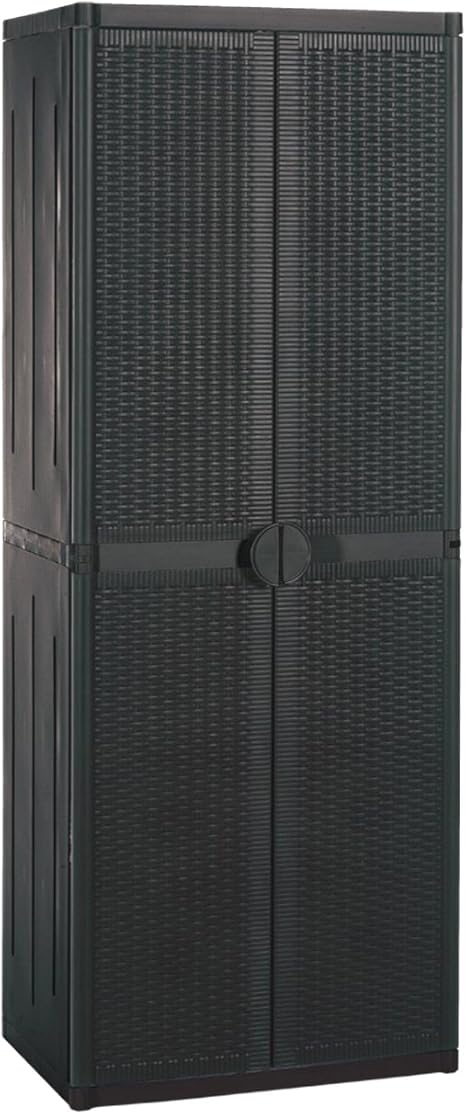 Gensini Schrank Rattan Optik Mit 4 Regalboden Kunststoff Schwarz Amazon De Kuche Haushalt Wohnen