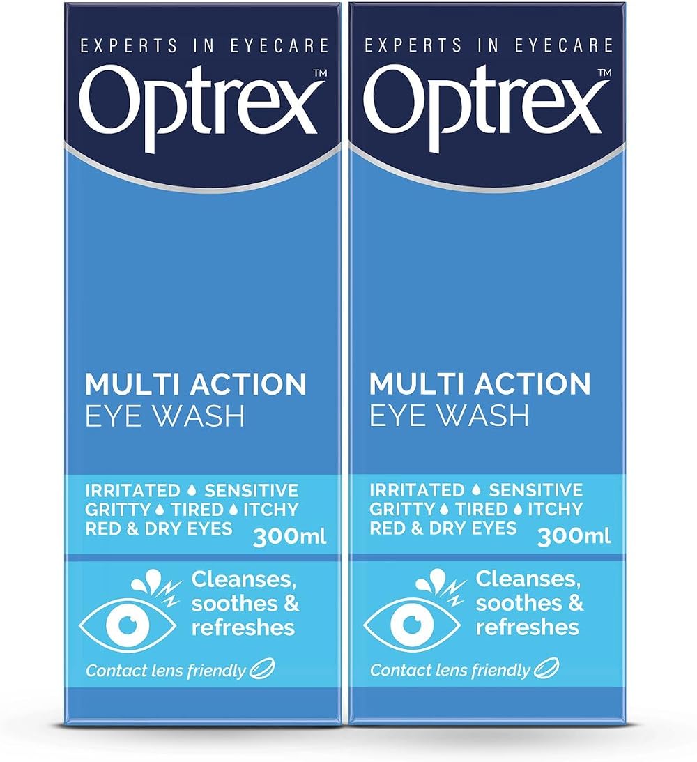 Optrex Multi-Action Eye Wash Solution 300ml Pack of 2