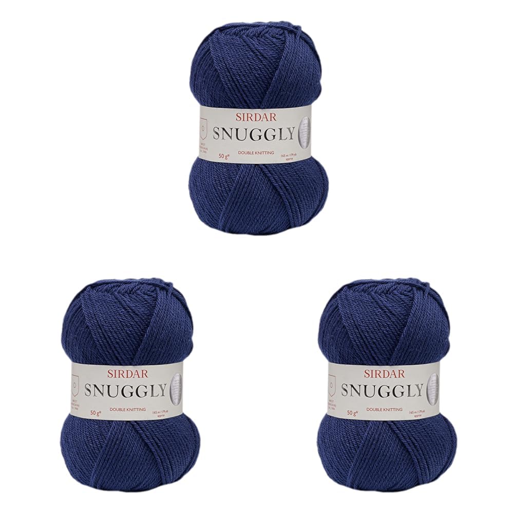 Sirdar Snuggly DK Double Knitting, Light Navy (224), 50g (Pack of 3)