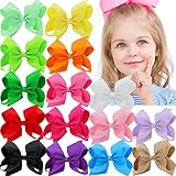 15Pcs 4.5 Inch Hair Bows For Girls Grosgrain Boutique Bows Alligator Clips For Teens Babies Toddlers Children Kids Teens Headbands