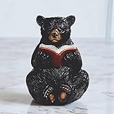 ICE ARMOR Hand Painted 5.75" H Bear Reading with Glasses Figurine Statue Sculpture Ornament Decoration Home/Room Decor Unique Gift Ideas for Housewarming Holidays Birthdays Great Collectible Addition