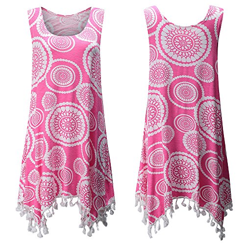 KIKOY Women Summer Super Soft Casual Sleeveless Tassels Tank Crop Tops Blouse Khaki