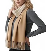 PFLife Wool Scarf 80''*27'' Women Cashmere Touch Scarf Gift Box Shawl Thick Oversized Scarves Wraps Tassels Double Side