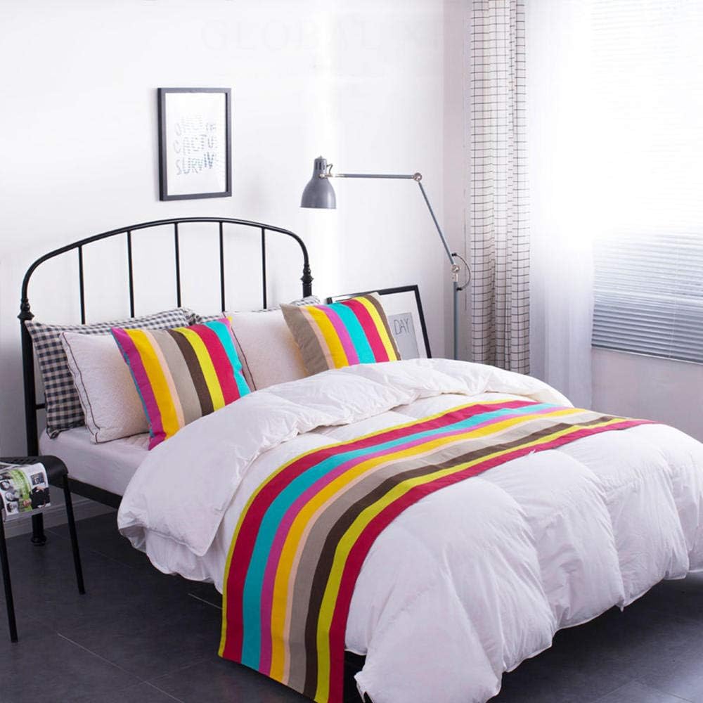 KaO0YaN Bed Runner Scarf Bedding Bed Towel Rainbow Strip Pillow Household Simple Bed Cover Bed Skirt Hotel Bedroom 19.6X94.5inches(70.8inches Bed)