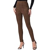 Allegra K Women's Faux Suede Leggings High Waisted Stretch Casual Faux Leather Pants for Women