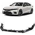 Front Bumper Lip Splitter Spoiler Fit for 2022-2024 Civic LX EX Si JDM ABS Gloss Black 3Pcs