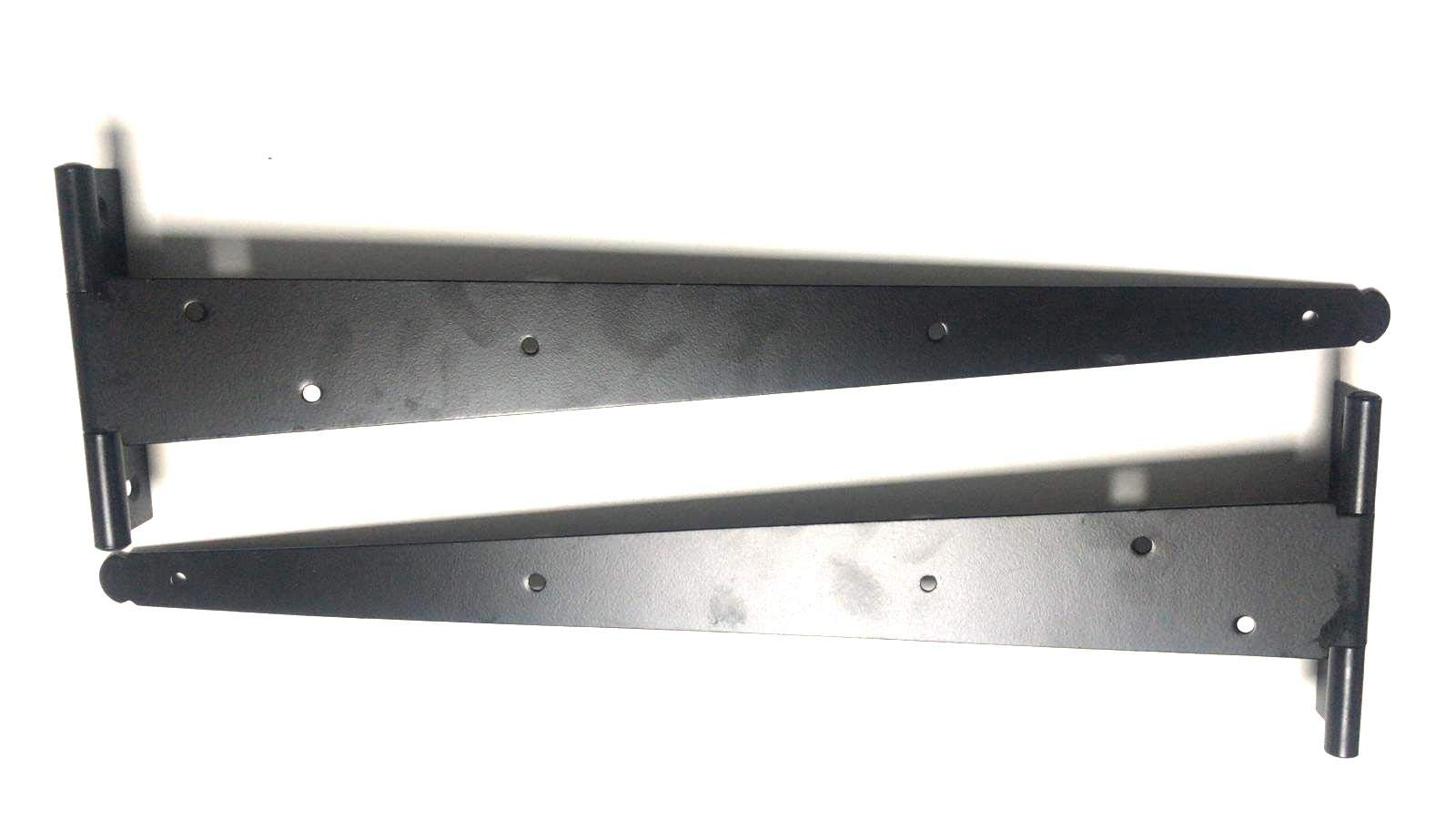 2 Pcs of Strong Black Tee Hinges 18"/450 mm for Gates. Doors and Sheds, Black