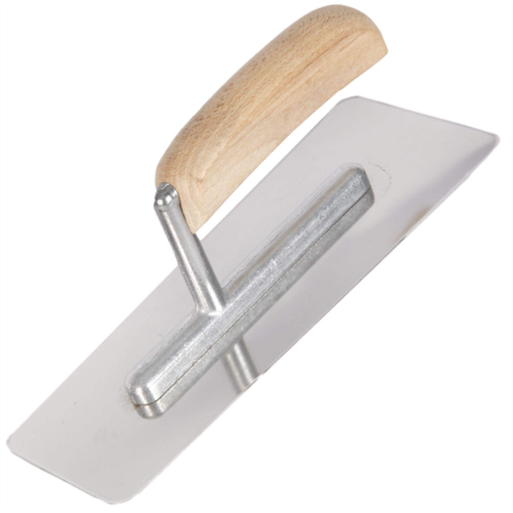 Toolty Stainless Steel Venetian 9.5" Plastering Trowel - 240mm - Putty, Mortar, Finishing Trowel - Wooden Handle, Professional, DIY - TLTY-8013