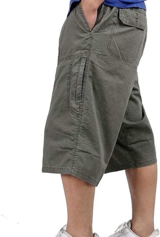 mens elastic waist shorts with fly