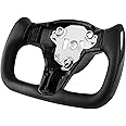 NovaAcc Yoke Steering Wheel Heating Optional Glossy Carbon Fiber For Tesla Y 3 2017 To 2024 Not Suitable For Model 3 Highland