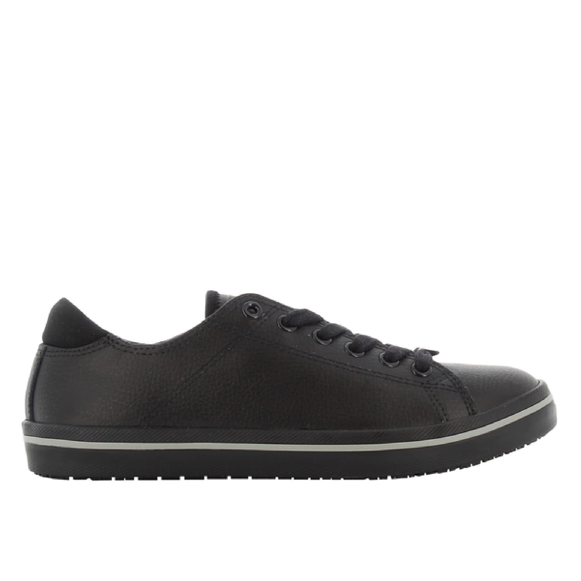 Oxypas 'Paola' Leather, Professional Lace-up Shoe with Oxygrip Anti-slip Sole (SRC) and Anti-static ESD (EU 42, Black)