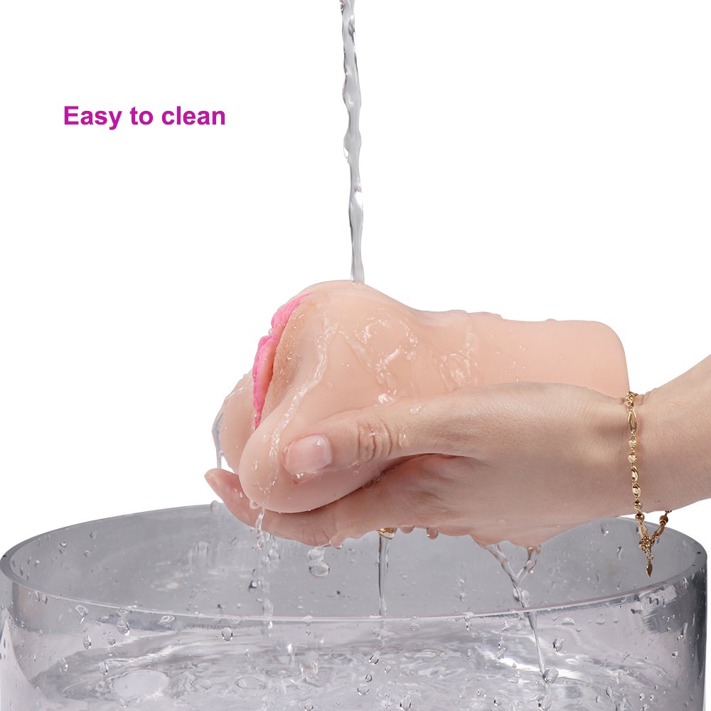 Male Masturbator Sex Toys with Cock Ring Penis Ring, iMiMi Masturbation Stroker Cup with 3D Realistic Vagina, Strong Sense of Granule Soft Silicon Adult Toys for Men (Flesh)