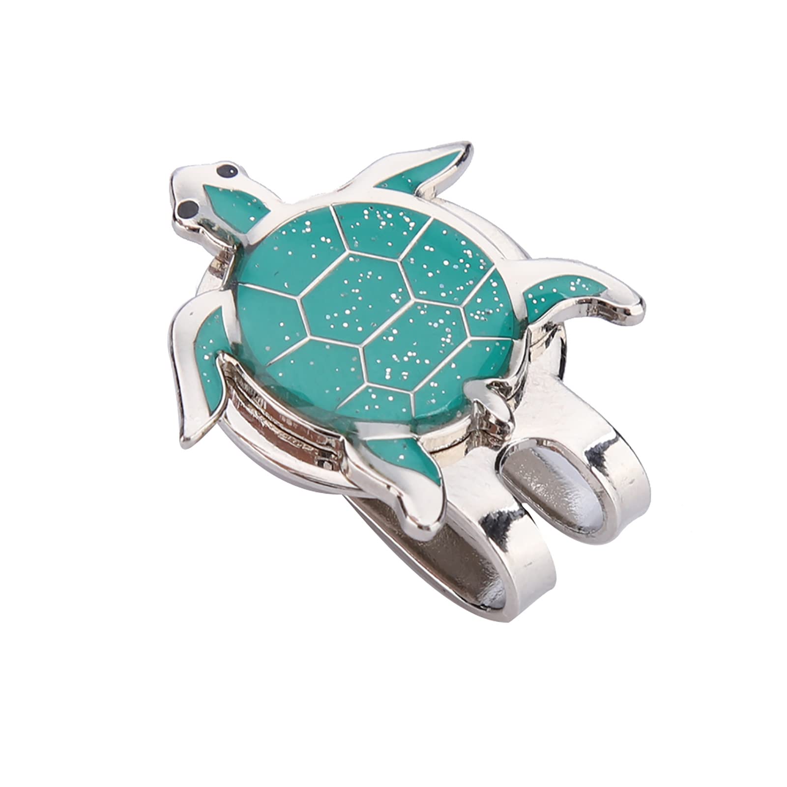 Tiiyee Golf Ball Marker, Hat Magnetic Alignment Clip Fun Stainless Steel Hats Clips Tortoise Balls Markers Durable Cap Accessories Golf Caps Tools Set Training Aids for Kids Unisex Gift 1.2-1.4inch