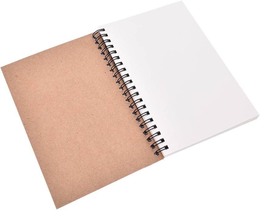 TUANTUAN 1 Pcs Spiral Bound Coil Sketch Book Blank Notebook Retro Kraft Sketching Paper
