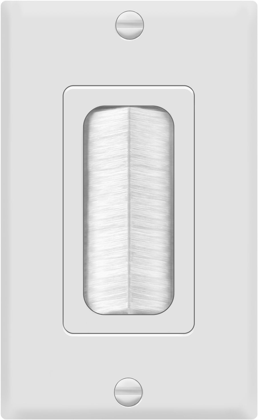 TOPGREENER Bristled Brush Wall Plate Multimedia Pass-Through Insert with Decorator Wall Plate for Low Voltage Cables, Size 1-Gang 4.50" x 2.75", Polycarbonate Thermoplastic, TG8891-6PCS, White 6 Pack: Home Audio & Theater