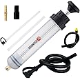 USUNRISE Automotive Fluid Extractor Pump,Oil Change Syringe with Long Hose,Syringe Style Pump for Power Steering Transmission Gear Oil & Brake Fluid Changes, Hand Vacuum Pump 200CC/200ML-3 ProType
