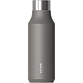 MOMOCONCEPT 17.9oz Insulated Stainless Steel Water Bottle, 530ML Flask for Hot & Cold Beverages, Leak-Proof Vacuum Flask for Travel, Gym and Daily Use (Grey)